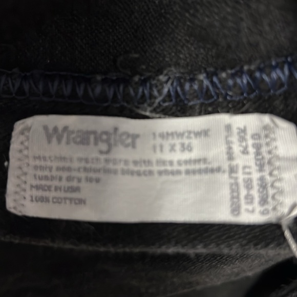 Wrangler Jeans 11X36 Black Old School High Rise  Wrangler Jeans straight leg - Picture 7 of 7